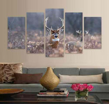 ELK & DEER IN MOTION- 5PC PANEL PAINTING
