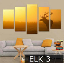 ELK & DEER IN MOTION- 5PC PANEL PAINTING