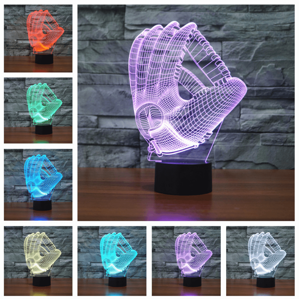 LIMITED EDITION 3D BASEBALL GLOVE LED LAMP