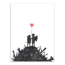 Banksy Black White Wall Living Room Canvas Painting