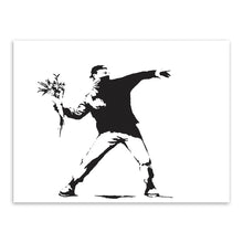 Banksy Black White Wall Living Room Canvas Painting