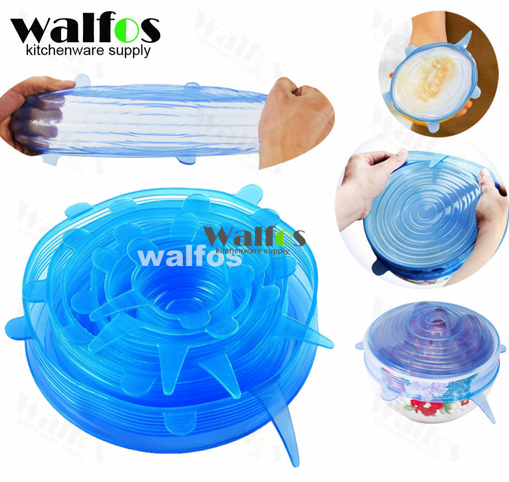 Silicone Cover Lid Food Wrap, 6-piece set