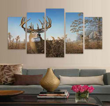 ELK & DEER IN MOTION- 5PC PANEL PAINTING
