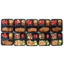 3 Compartment Reusable Plastic Food Storage Containers with Lids,  Set of 5