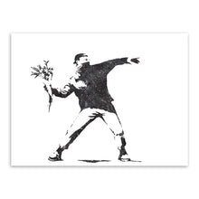 Banksy Black White Wall Living Room Canvas Painting