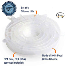 Silicone Cover Lid Food Wrap, 6-piece set